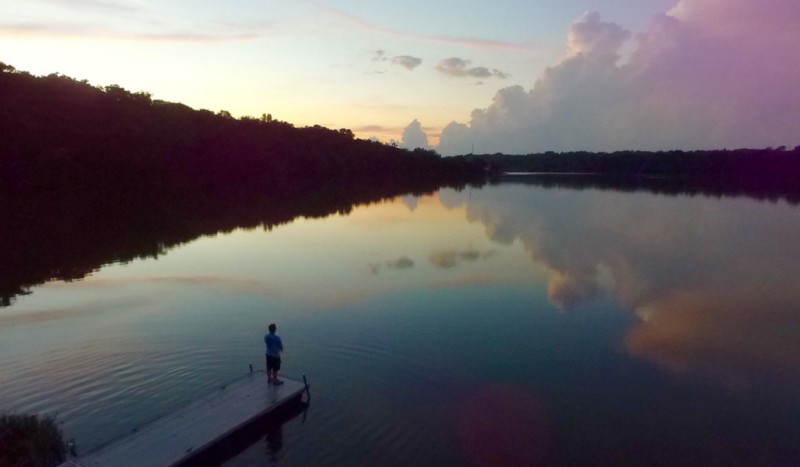Man in a lake